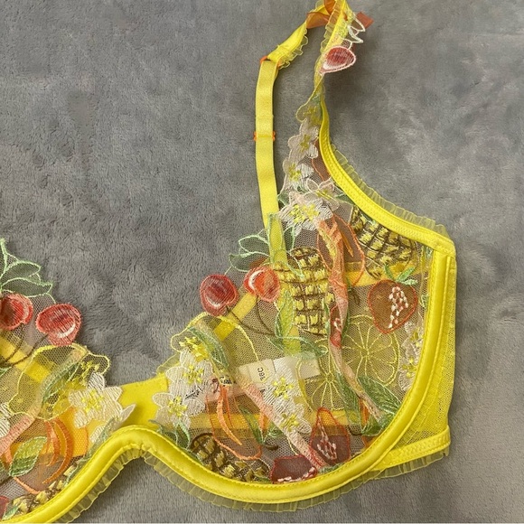 New! For love and lemons Mirabelle Underwire Bra cherry pineapple 24550 - Picture 8 of 12